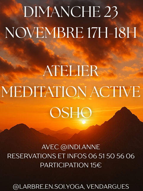 Atelier méditation active le 23 novembre